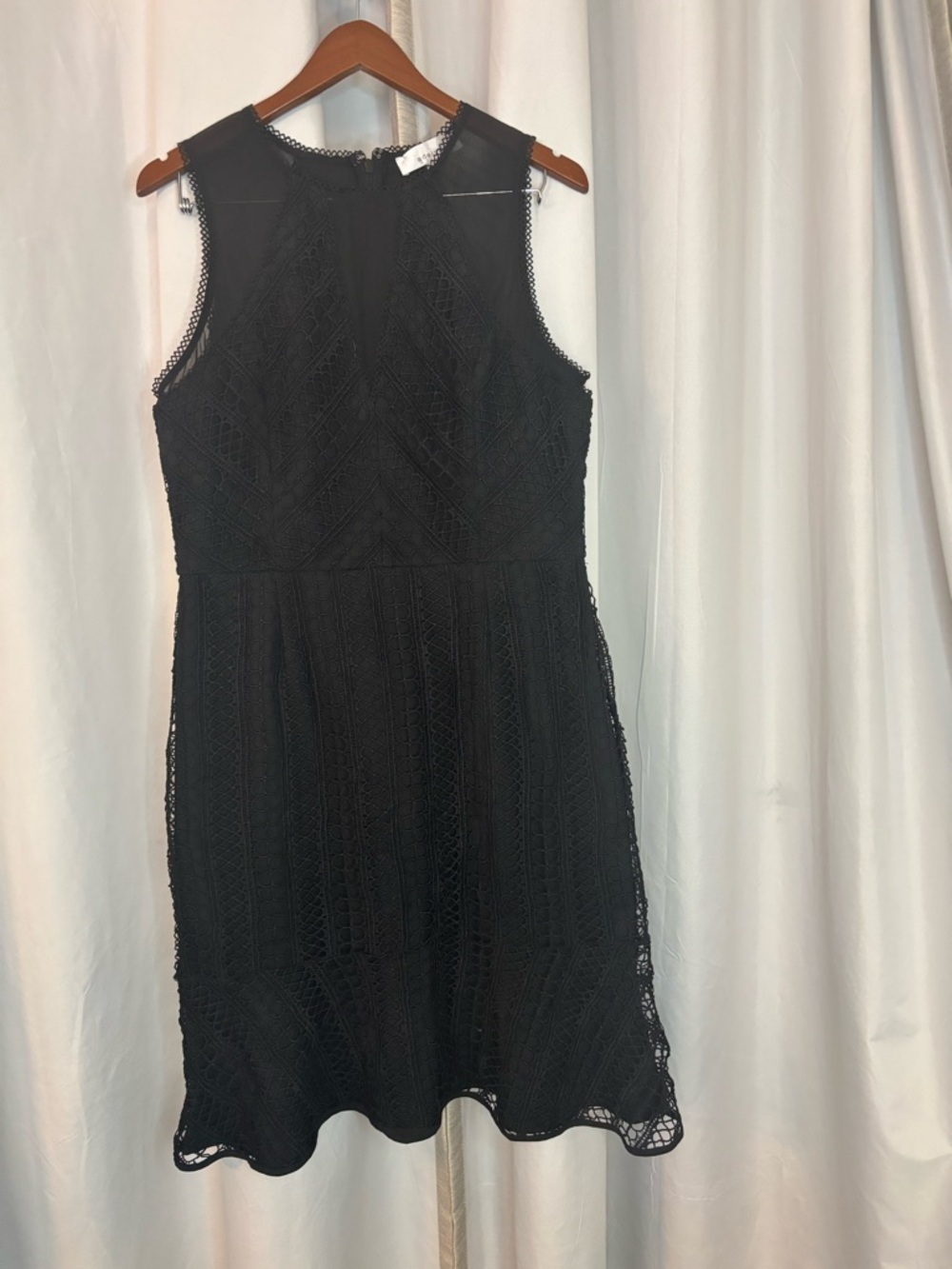 Adelyn Rae Black Sleeveless Lace A-Line Mini Dress - Picture 2 of 14